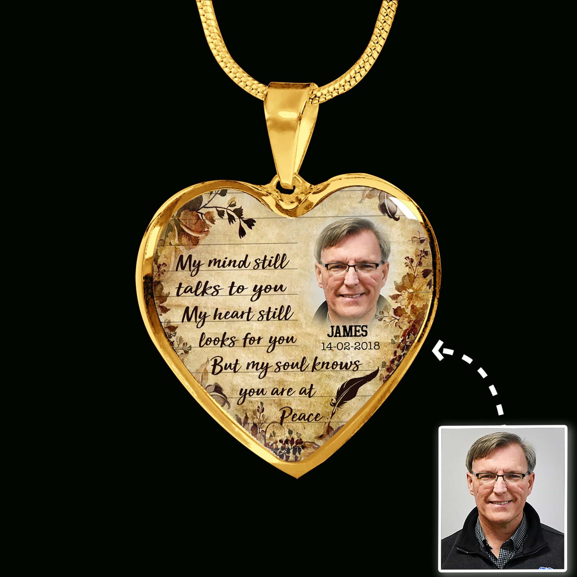 My Mind Still Talks To You Custom Heart Necklace - Image 2