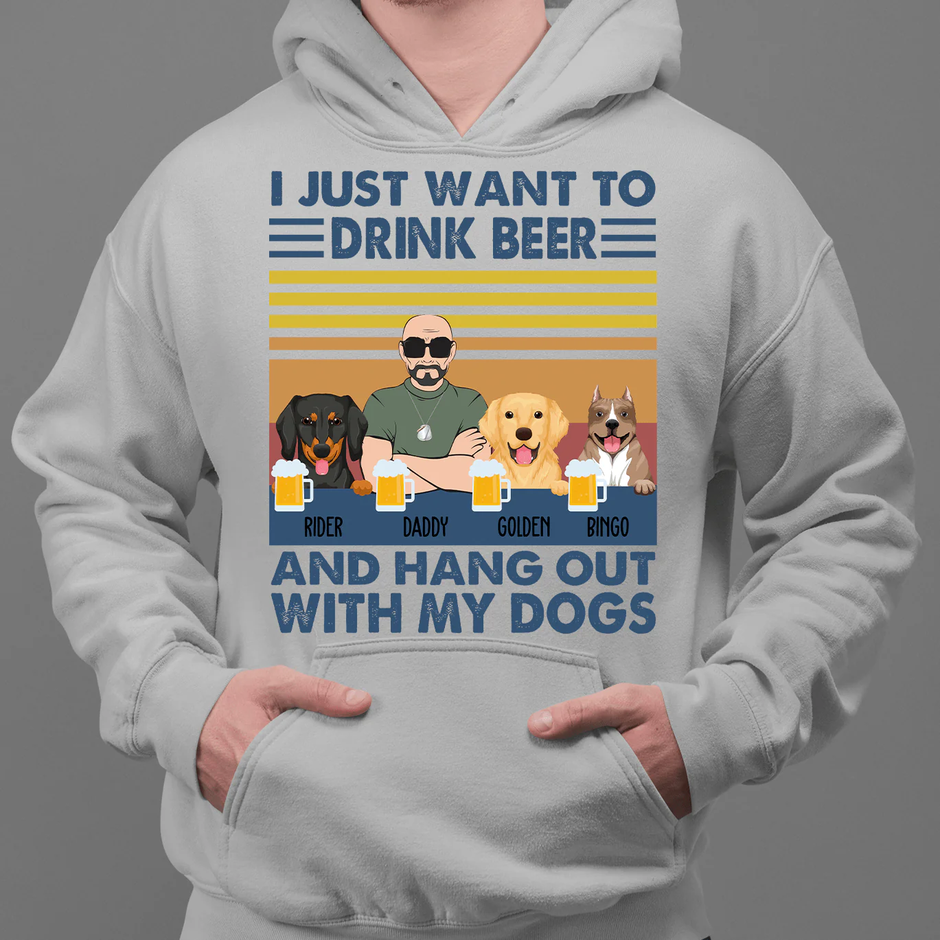 I Just Want To Drink Beer With My Dogs Shirt - Image 3