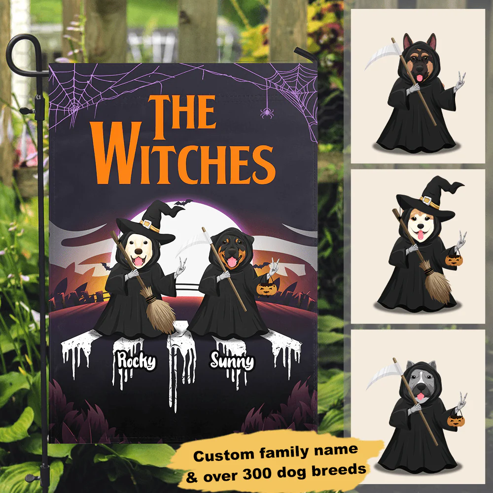 Halloween The Witches Dog Garden Flag - Image 2