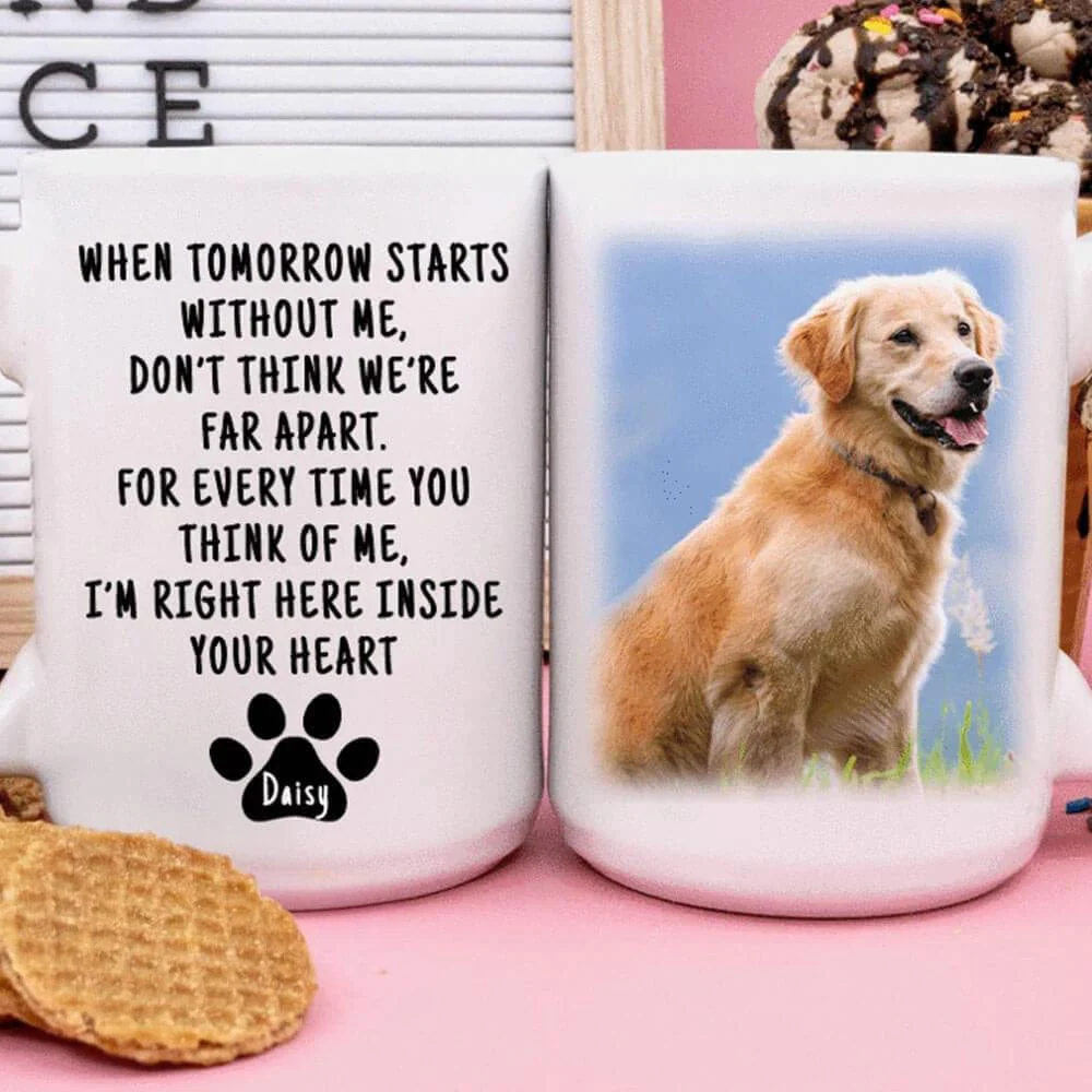 I'm Right Here Inside Your Heart Dog Coffee Mug - Image 4