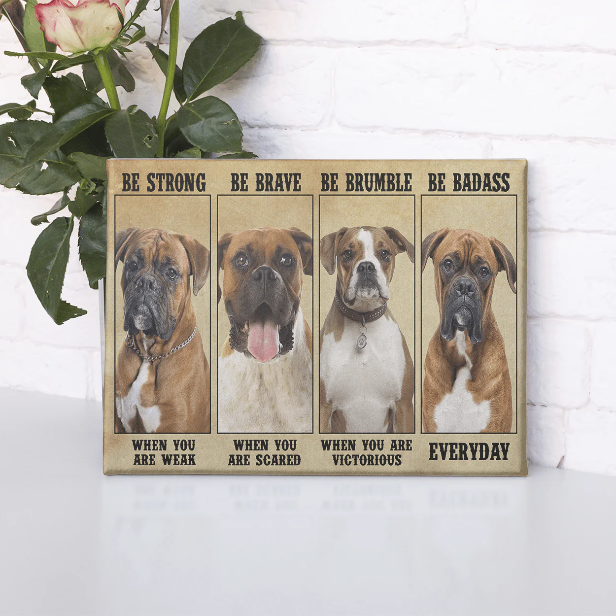Be Strong Be Brave Be Brumble Dog Print Canvas - Image 2