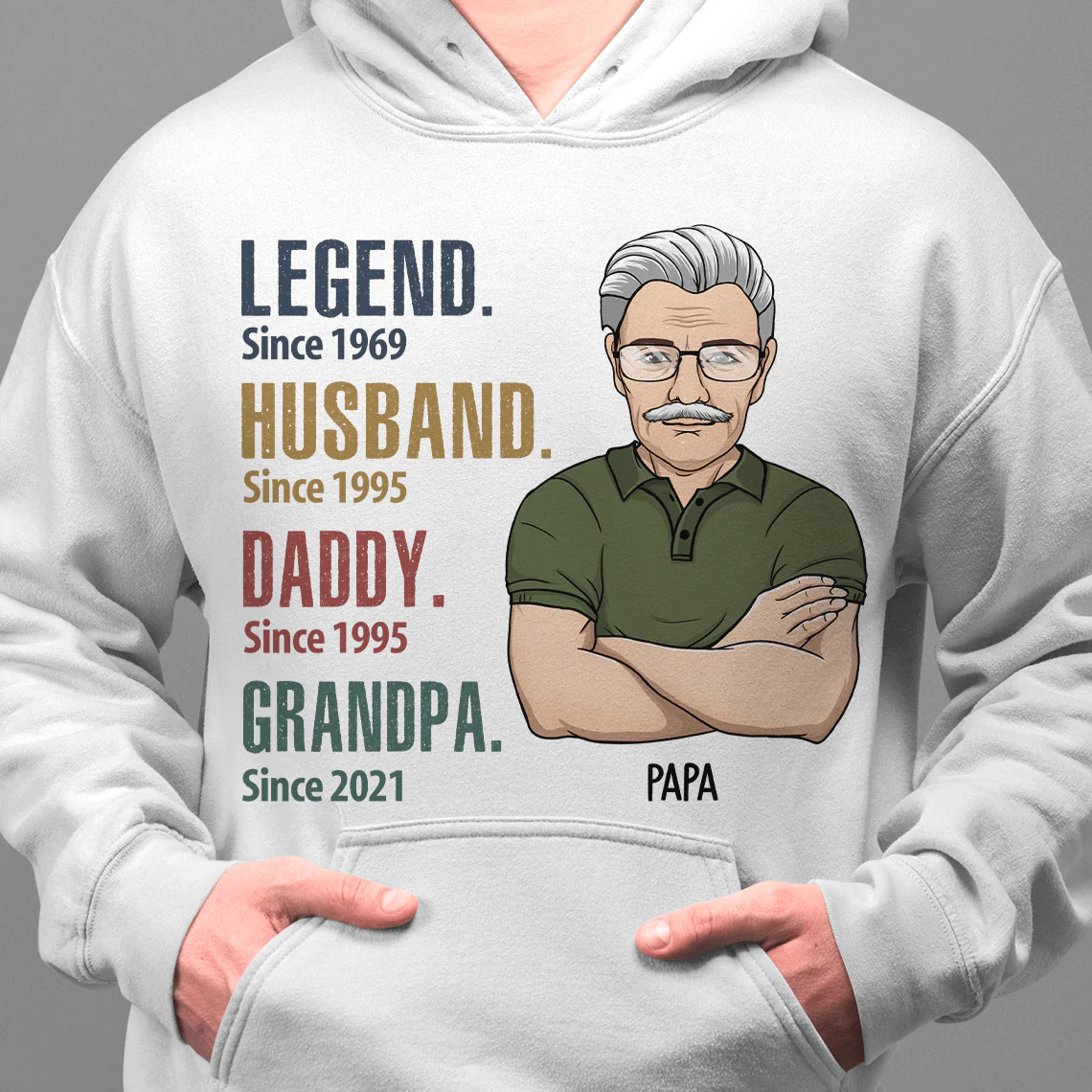 Legend Husband Grandpa Since Years T Shirt - Image 3