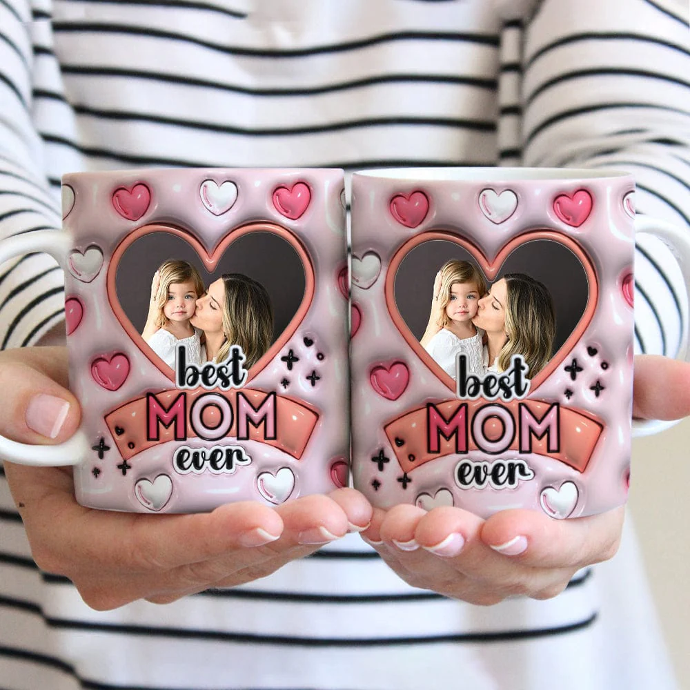 Custom Photo Best Mom Ever 3D Inflated Effect Mug Personalized Gift DM01 890925 - Image 2