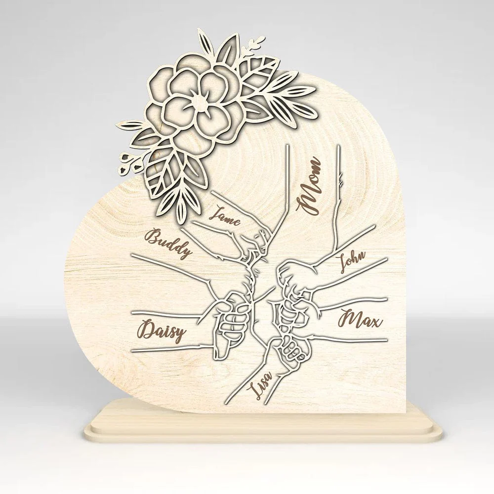 Mom And Kid Hands Heart Stand Mother's Day Personalized Gift TA29 890799