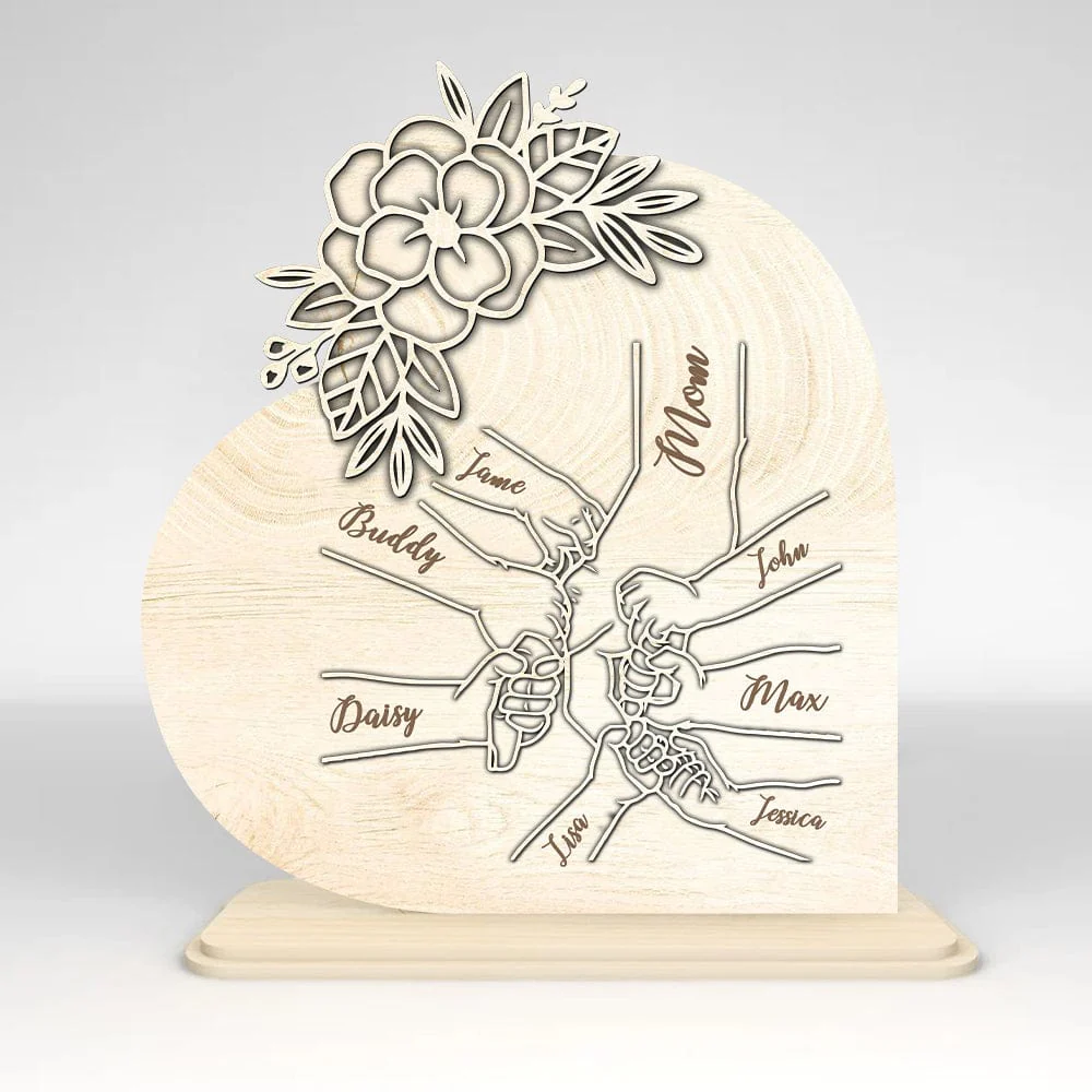 Mom And Kid Hands Heart Stand Mother's Day Personalized Gift TA29 890799 - Image 3