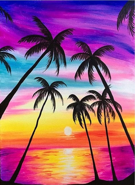New DIY 5D Diamond Moon Tree Full Round Painting - Image 3