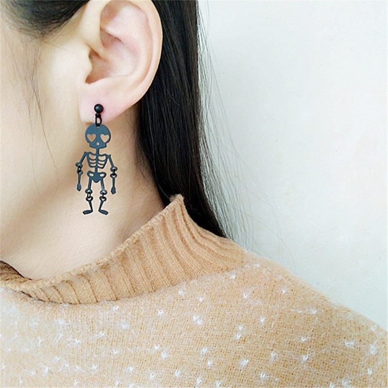 Halloween Skull Skeleton Drop Earrings - Image 17
