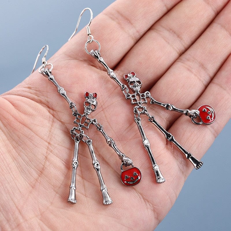 Halloween Skull Skeleton Drop Earrings - Image 7