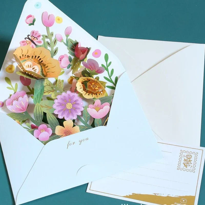 New Romantic Flower 3D Pop-up Greeting Cards - Image 9