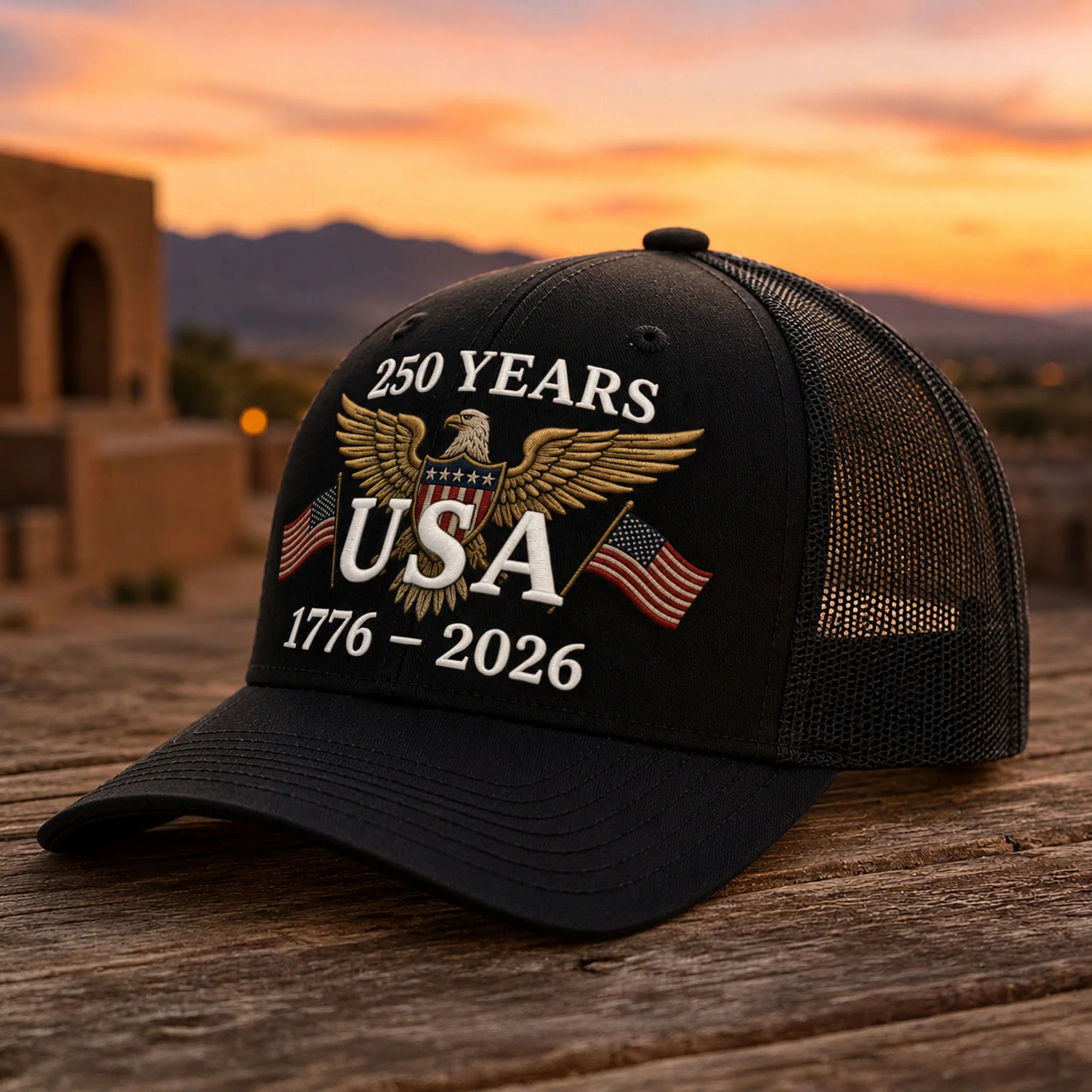 250 Years USA 1776-2026 Eagle Embroidered Trucker Hat HO82 902886 - Image 4
