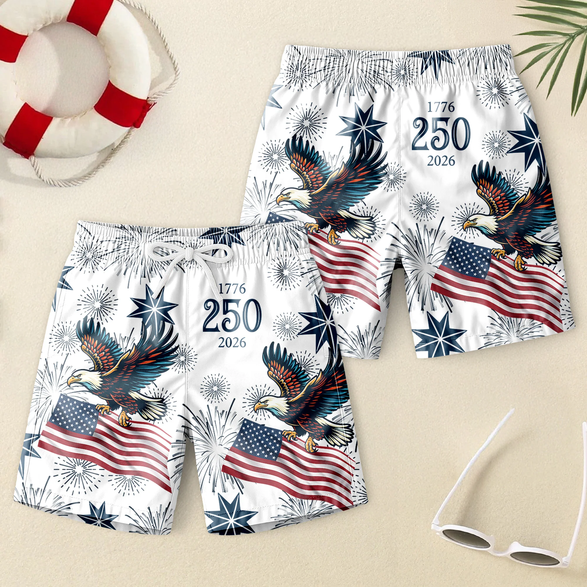 America Anniversary 1776–2026 Eagle Kid Beach Short TH10 169399 - Image 2