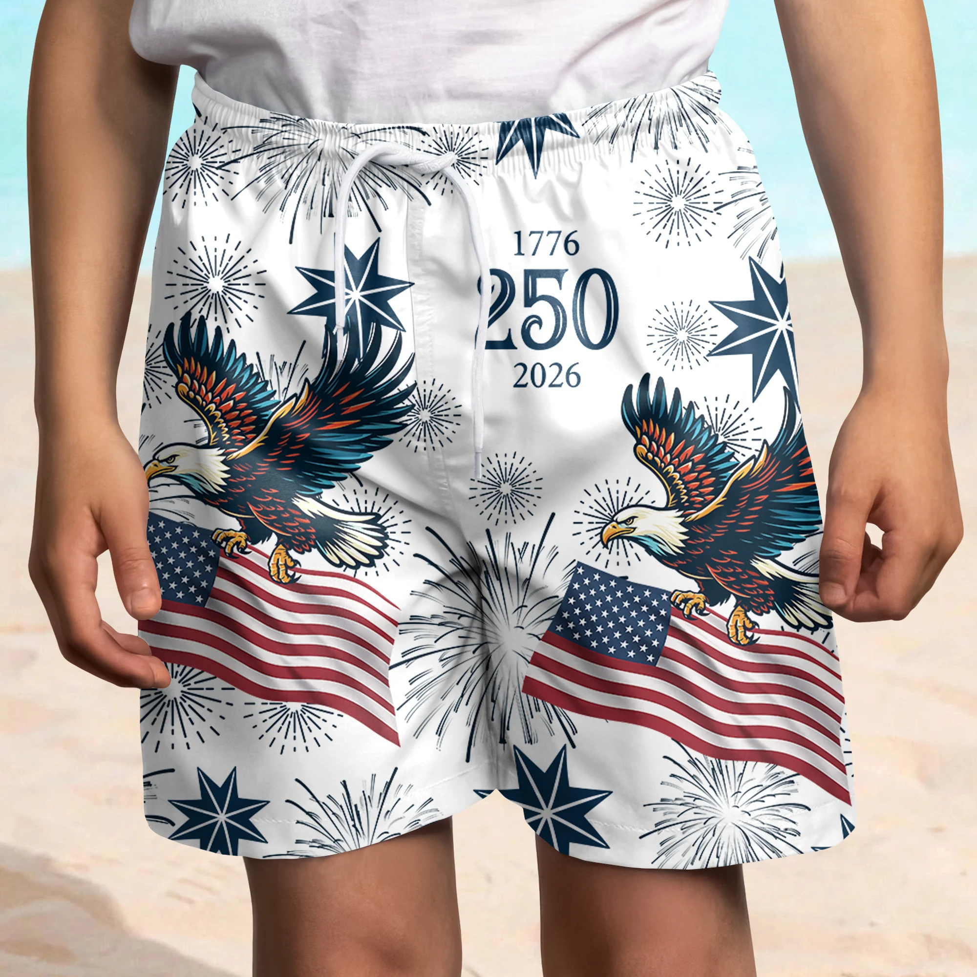 America Anniversary 1776–2026 Eagle Kid Beach Short TH10 169399 - Image 4