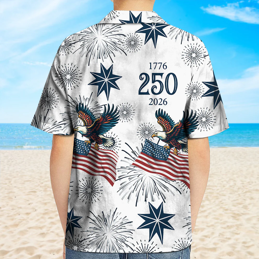 250 Years Anniversary 1776–2026 Eagle Kid Hawaii Shirt TH10 169401 - Image 5