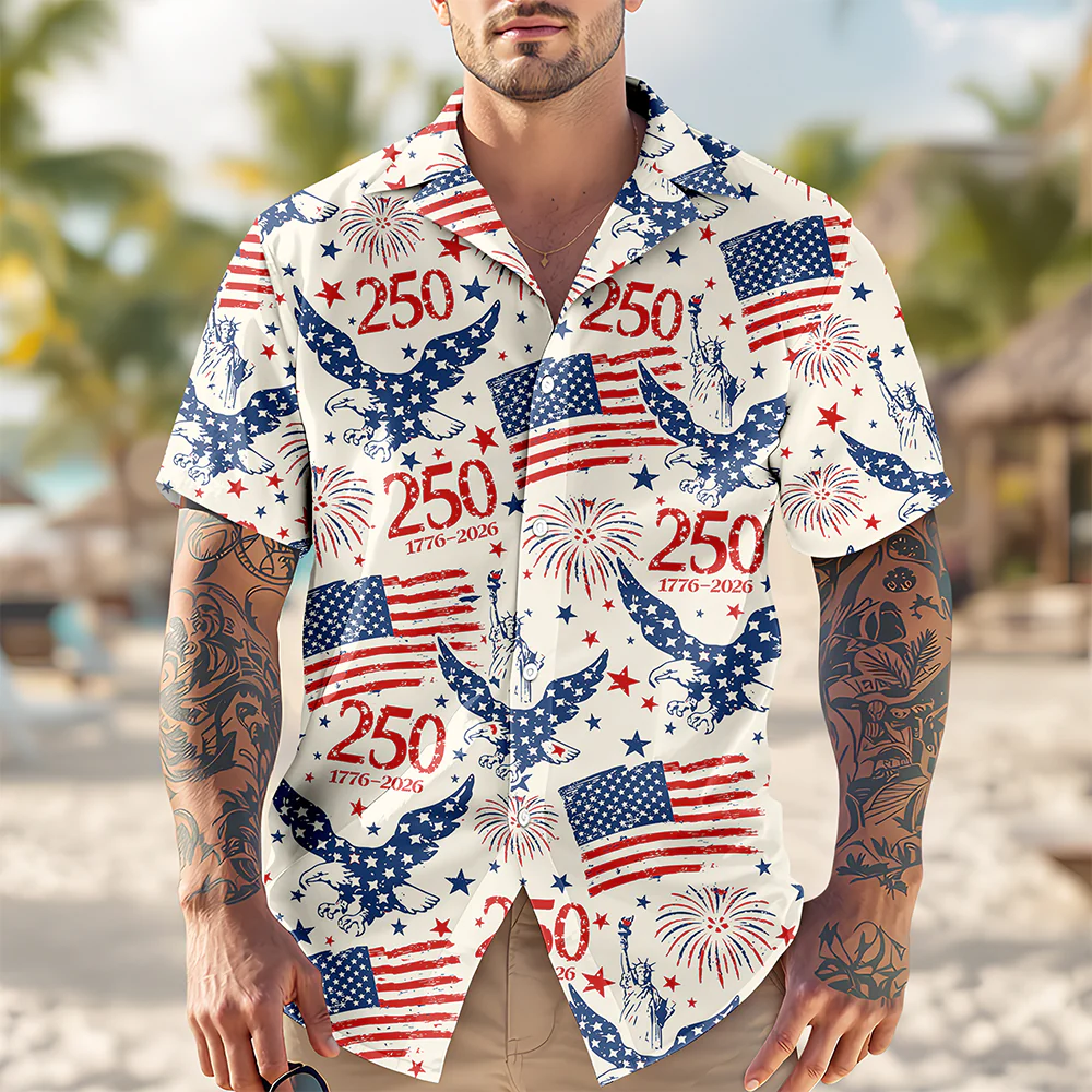 Personalized America 250th Anniversary Patriotic Eagle Hawaii Shirt HA75 920292 - Image 2