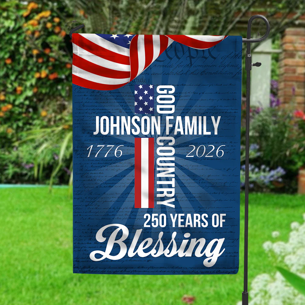 American Patriotic Flag, 250 Years of Blessing God 1776 2026 Garden Flag HA75 898776 - Image 5