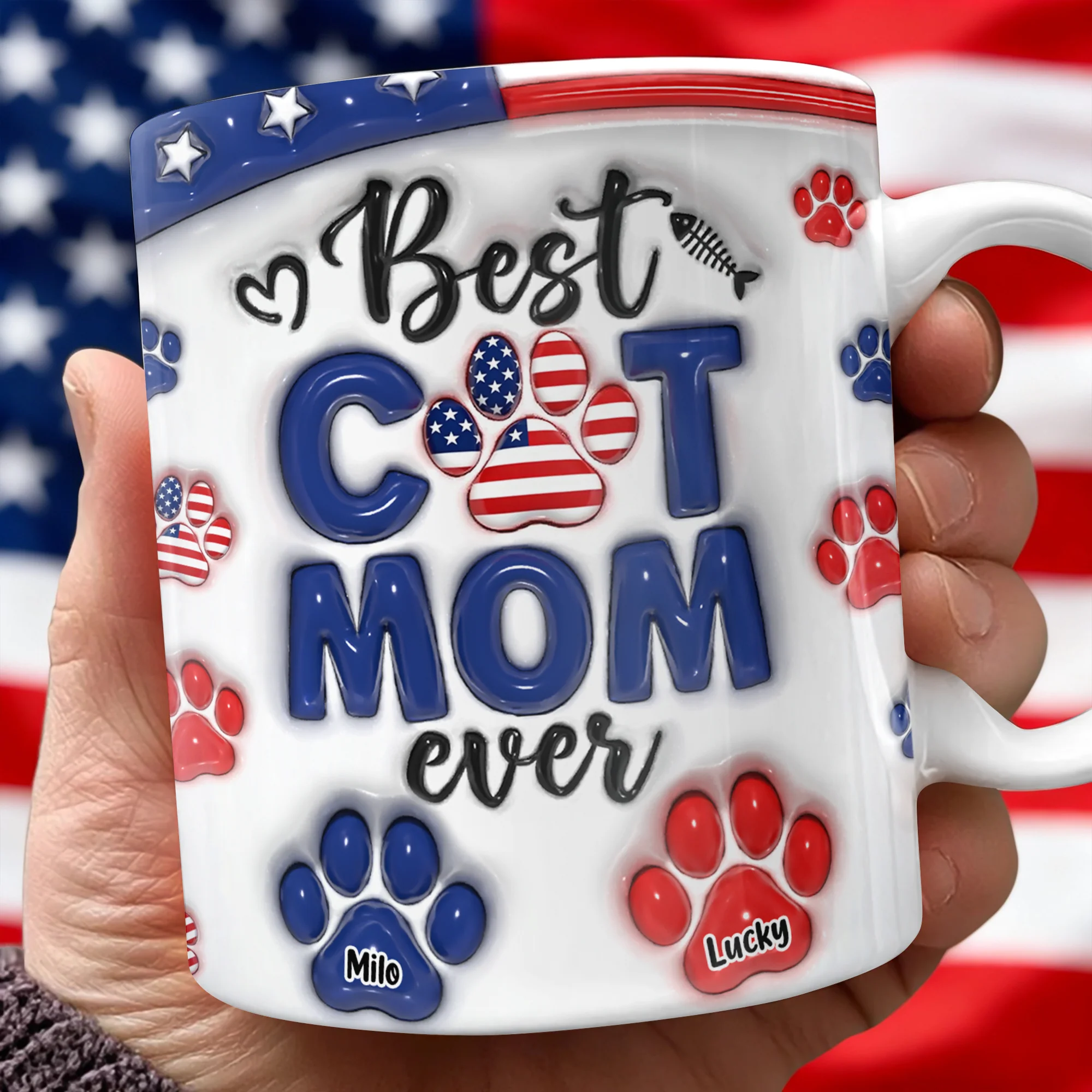 Best Dog Mom Dad Ever - Dog & Cat Personalized Custom 3D Inflated Effect Printed Mug HA75 920328 - Image 2