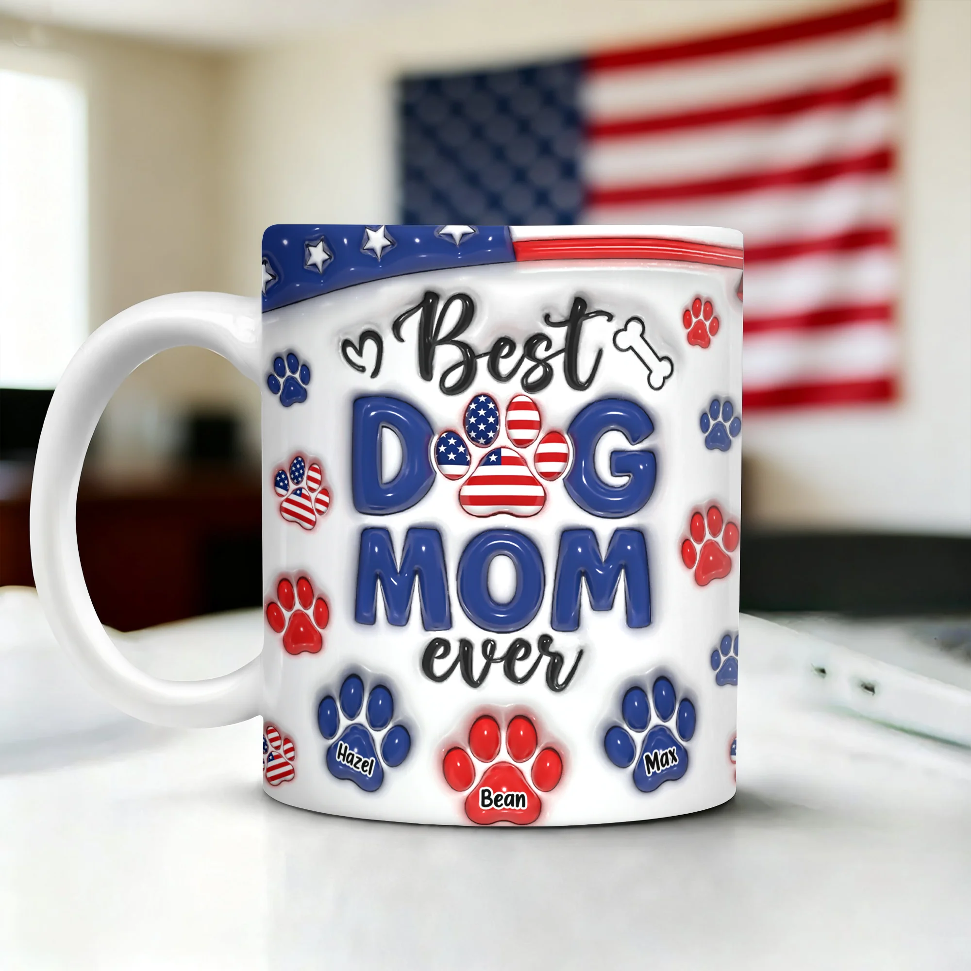 Best Dog Mom Dad Ever - Dog & Cat Personalized Custom 3D Inflated Effect Printed Mug HA75 920328 - Image 3