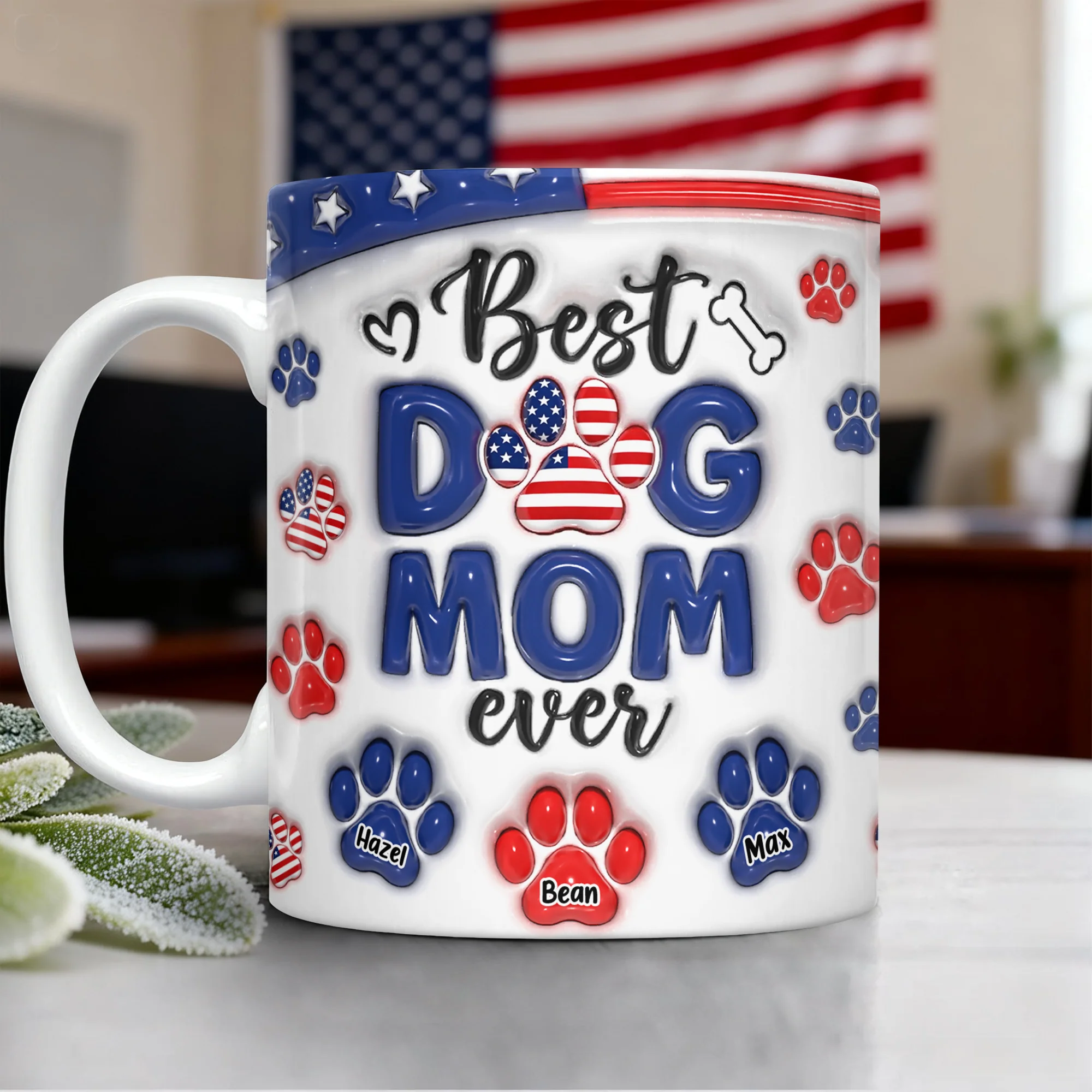 Best Dog Mom Dad Ever - Dog & Cat Personalized Custom 3D Inflated Effect Printed Mug HA75 920328 - Image 4