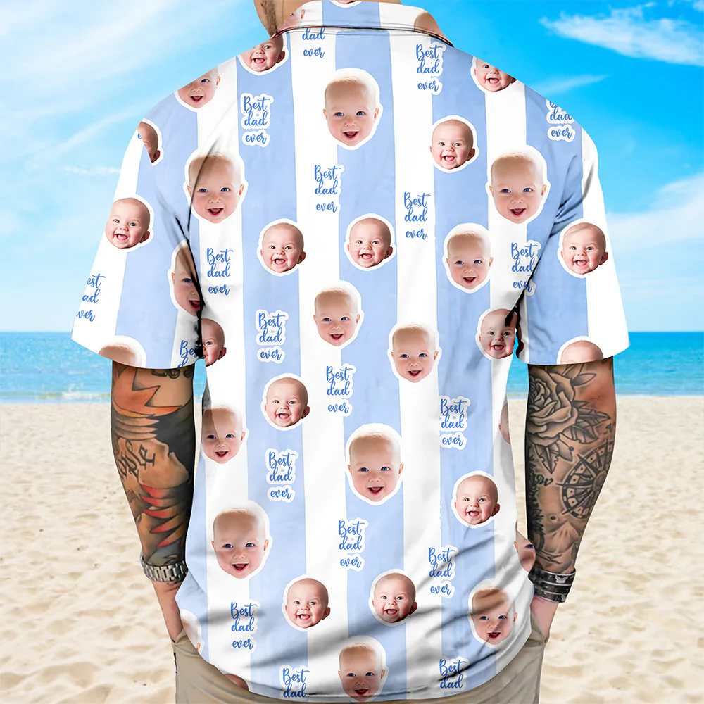 Custom Baby Face Best Dad Best Mom Ever Hawaii Shirt - Personalized Gift for Mom and Dad TH10 169551 - Image 4