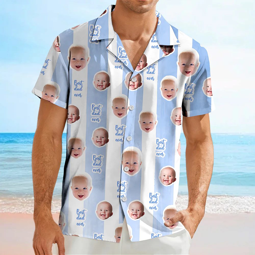 Custom Baby Face Best Dad Best Mom Ever Hawaii Shirt - Personalized Gift for Mom and Dad TH10 169551 - Image 6
