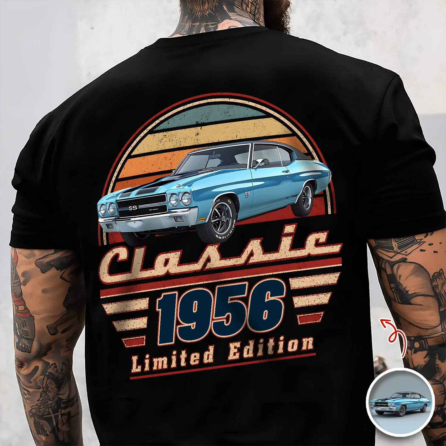 Custom Car Photo Classic Limited Edition Front & Back Dark Shirt – Personalized Birthday Gift For Dad, Grandpa & Family HO82 902940 - Image 6