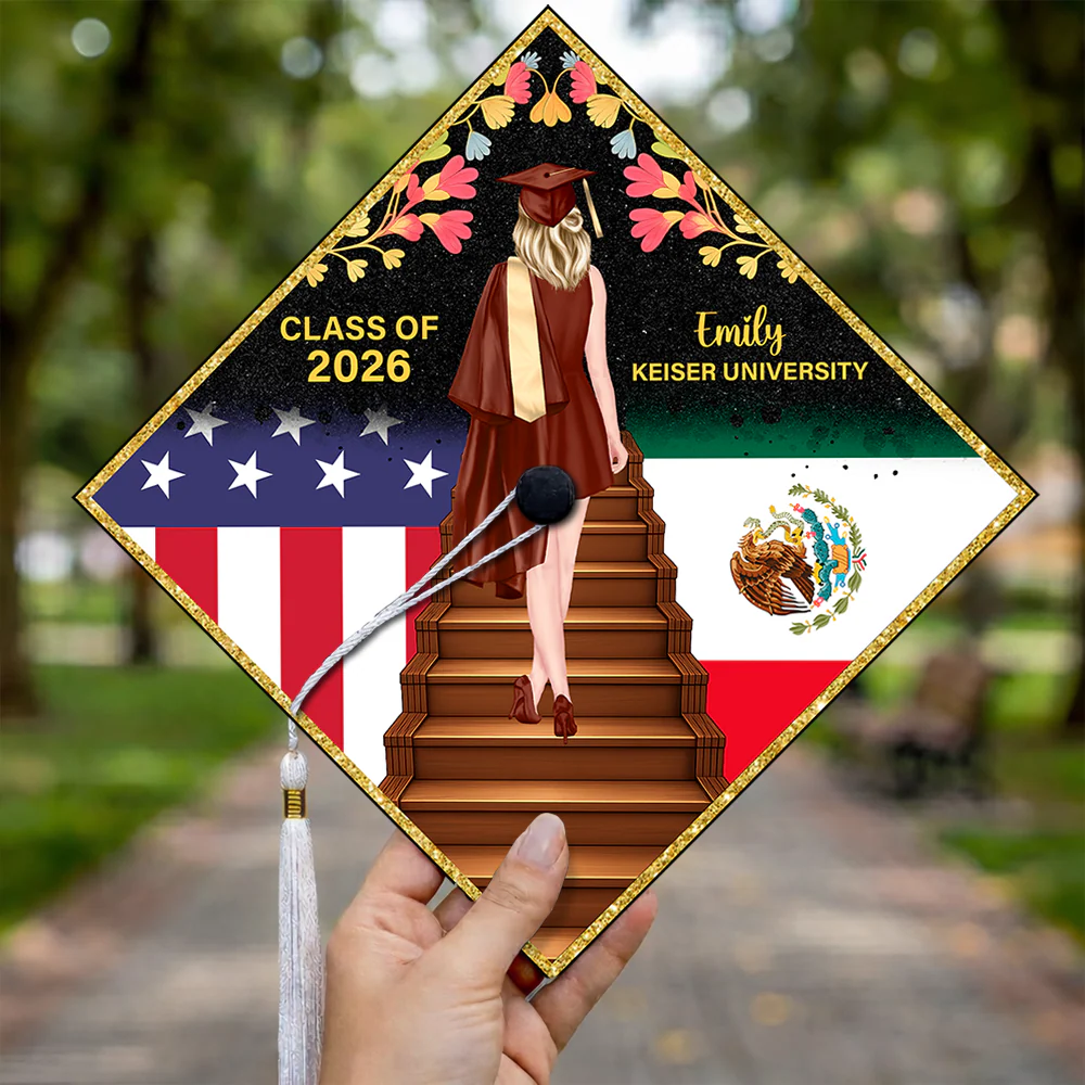 Custom Country Flag Class of 2026 Graduation Cap Topper CH07 910898 - Image 6