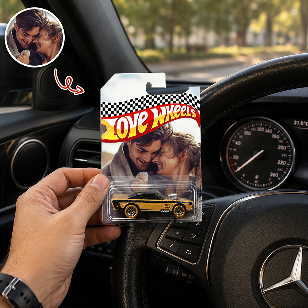 Custom Couple Photo Love Wheels Toy Car - Personalized Anniversary Gift HO82 902698 - Image 4