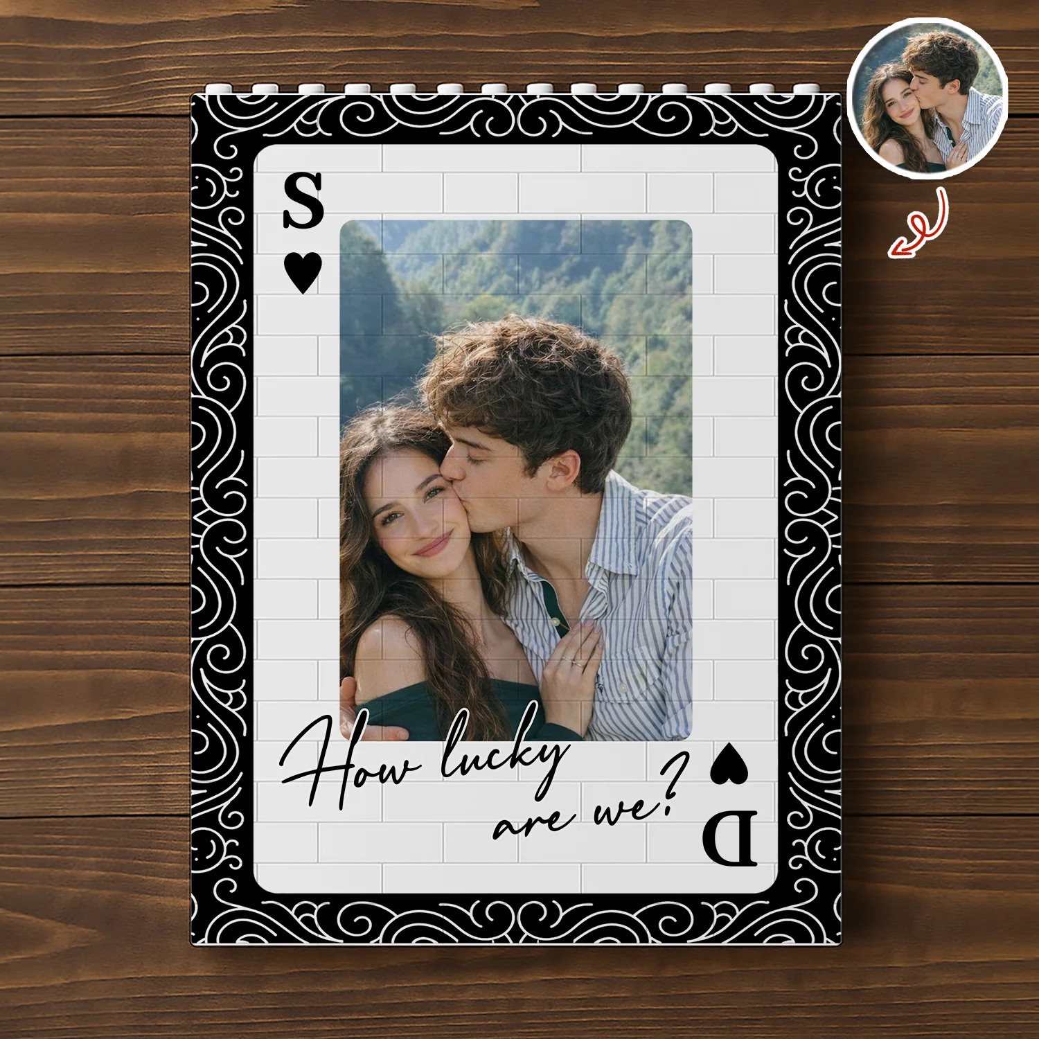 Custom Couples Photo King And Queen Lucky To Love You Building Brick Block TH10 170335 - Image 5