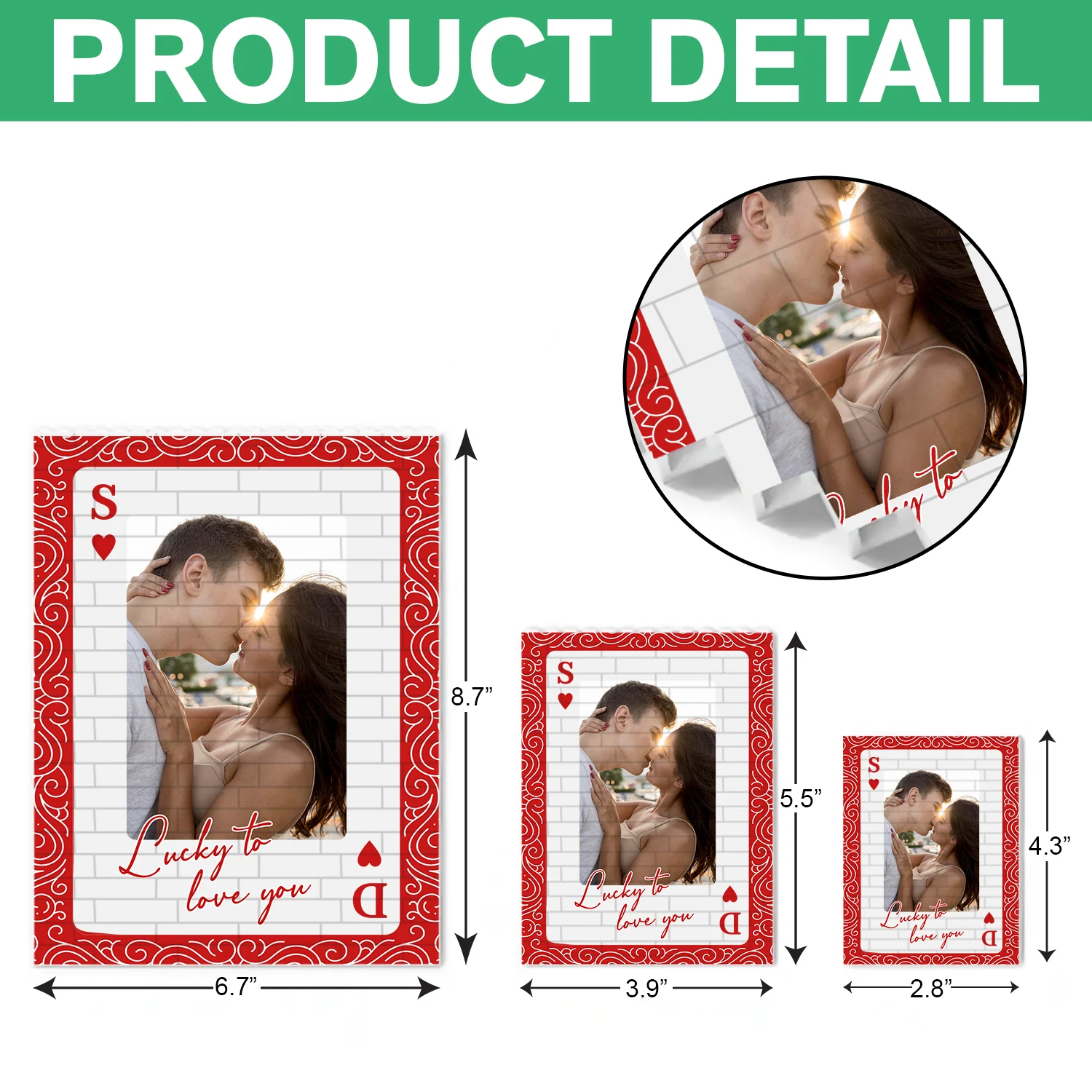 Custom Couples Photo King And Queen Lucky To Love You Building Brick Block TH10 170335 - Image 7