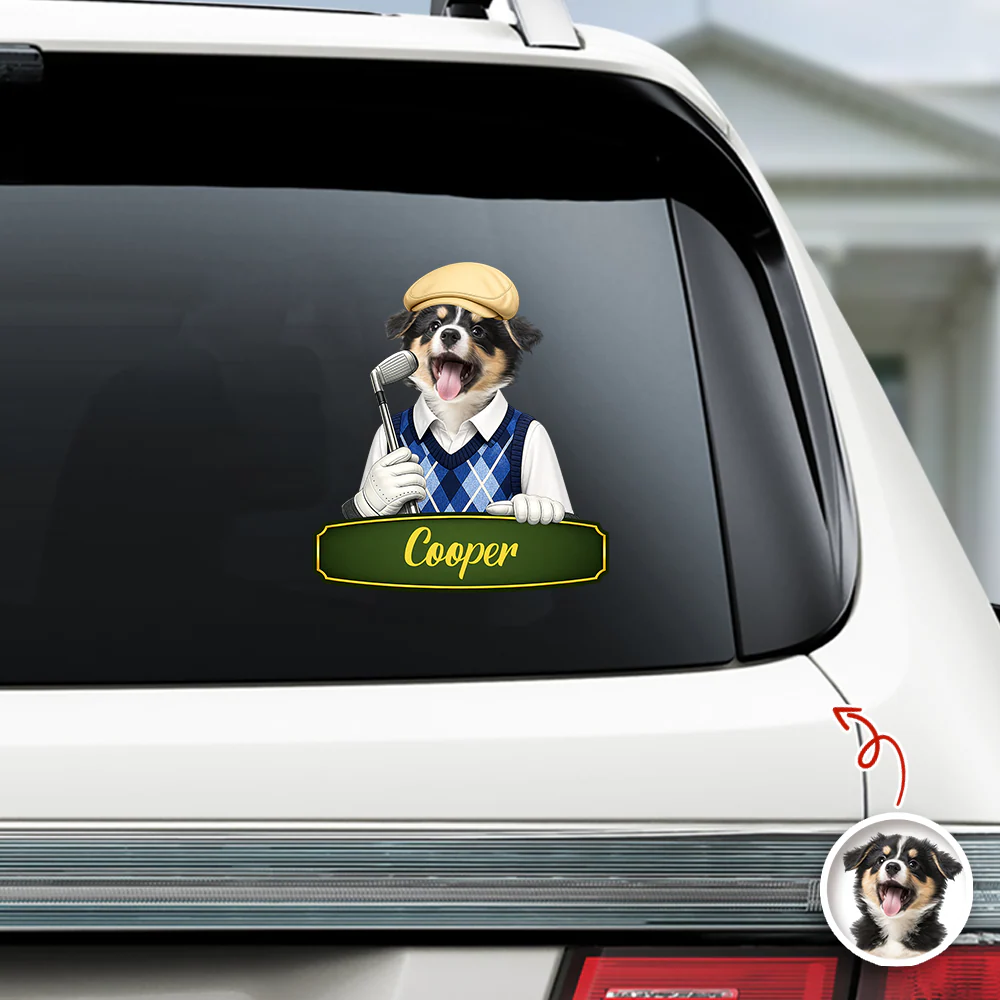 Custom Cute Dog Cat Photo Car Window Decal Sticker - Gift for Golfers HA75 921178 - Image 4