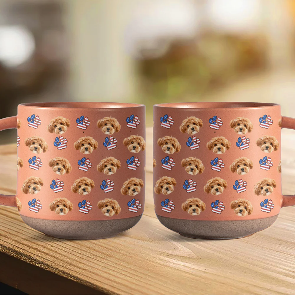Custom Dog Cat Face Photo With Icon US Pottery Mug HA75 920400 - Image 5