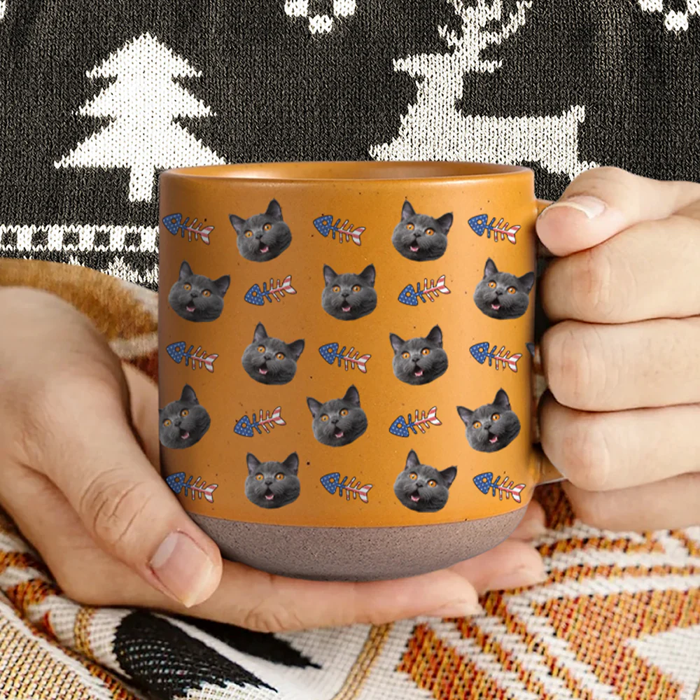 Custom Dog Cat Face Photo With Icon US Pottery Mug HA75 920400 - Image 6