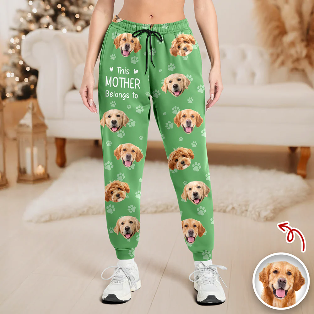 Custom Dog Photo This Mother Belongs to Sweatpants Personalized Gift for Pet Lovers TH10 169281 - Image 2