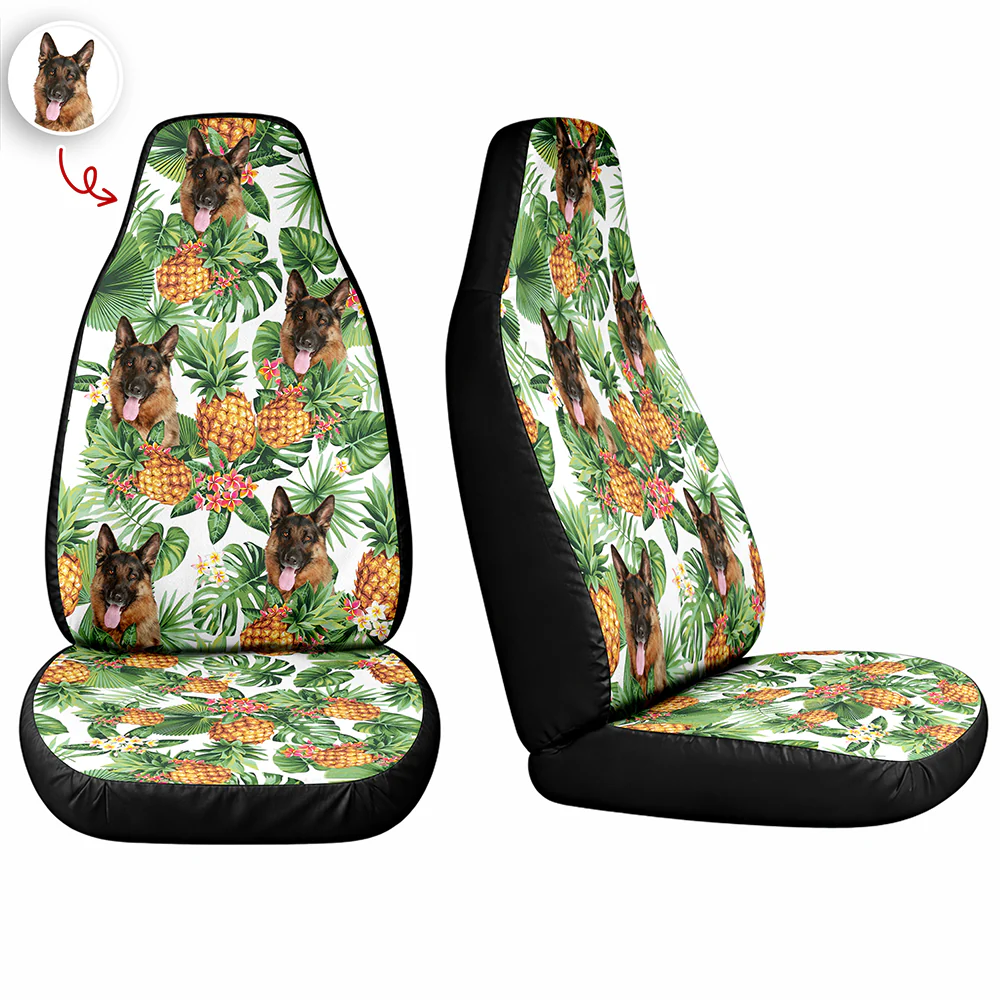 Custom Dog Photo Tropical Summer Pattern Car Seat Cover HO82 902390 - Image 5
