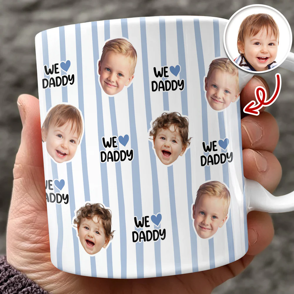Custom Face I Love Daddy Print Full Mug Father's Day Gift CH07 911566 - Image 6