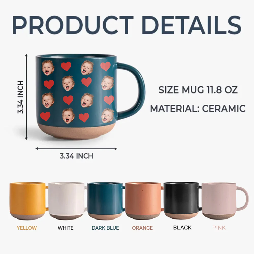 Custom Cute Kid Face Photo Pottery Mug CH07 910022 - Image 8