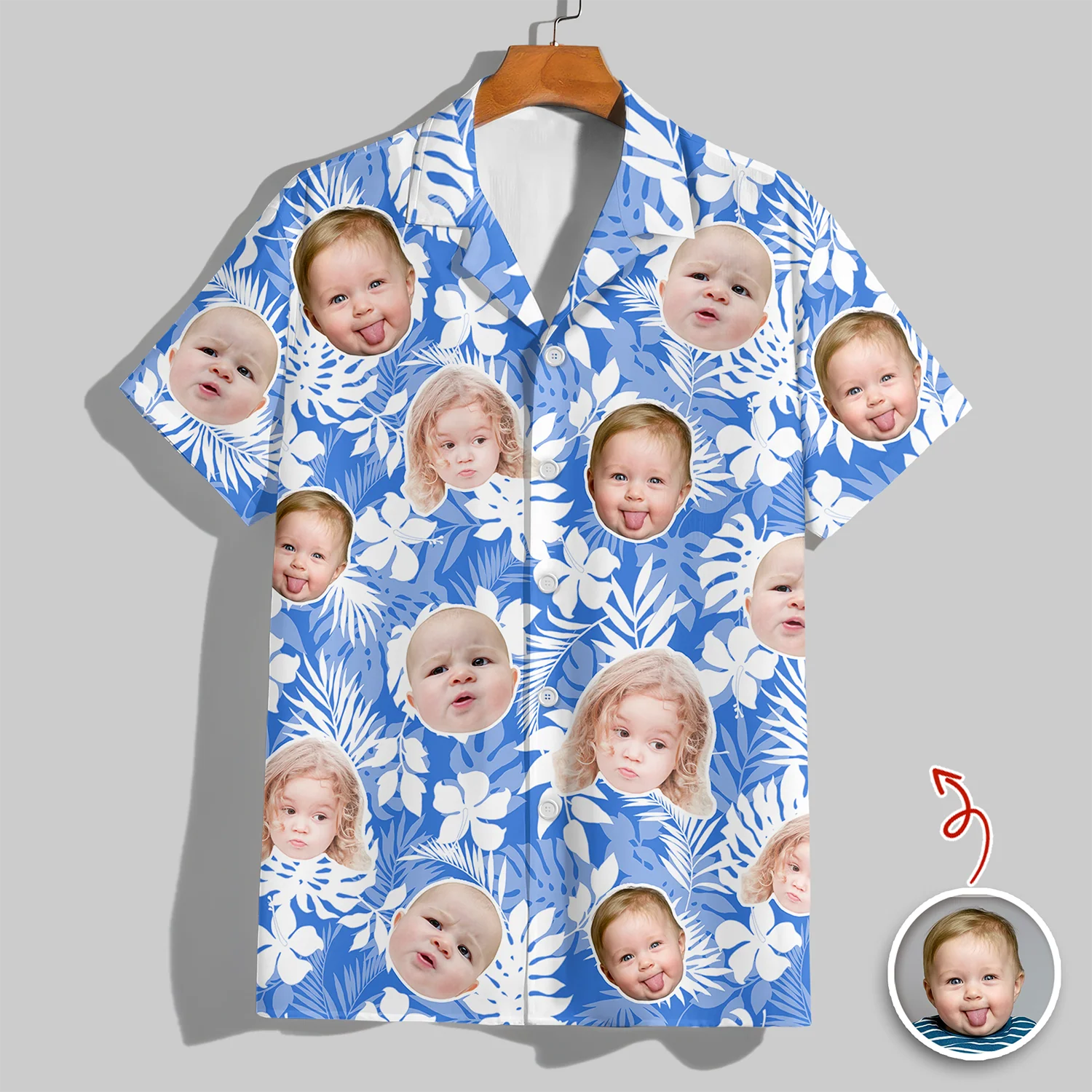 Custom Face Photo Tropical Aloha Hawaii Shirt LM32 669295 - Image 4