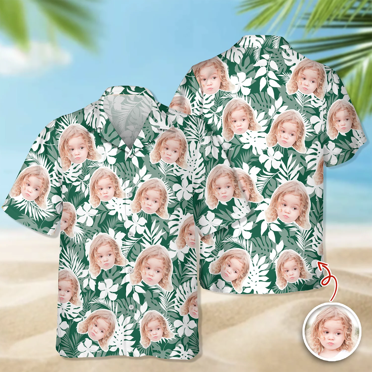 Custom Face Photo Tropical Aloha Hawaii Shirt LM32 669295 - Image 6