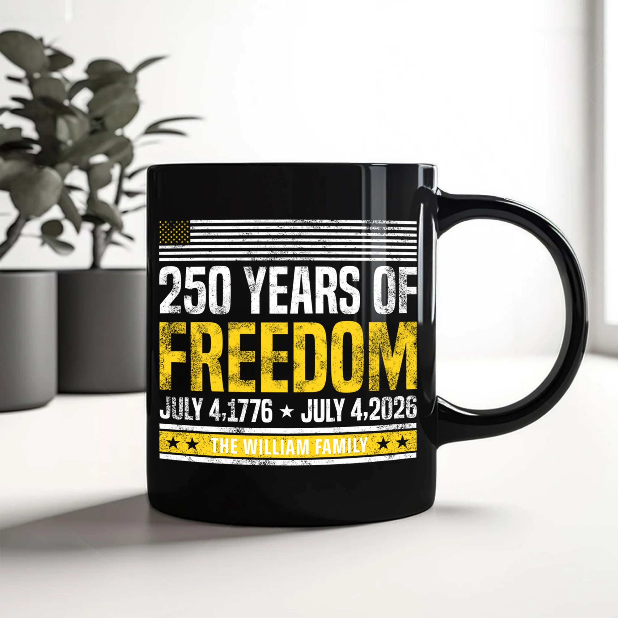 Custom Family Name 250 Years Of Freedom 1776-2026 Black Mug LM32 895309 - Image 4
