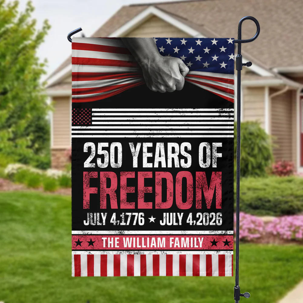 Custom Family Name 250 Years Of Freedom 1776-2026 Garden Flag LM32 895371 - Image 3