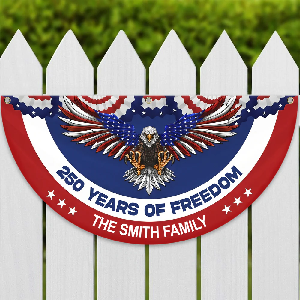 Custom Family Name 250 Years Of Freedom Non-Pleated Fan Flag HO82 901332 - Image 6