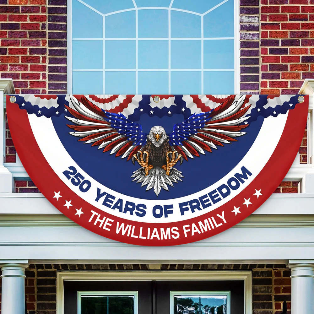 Custom Family Name 250 Years Of Freedom Non-Pleated Fan Flag HO82 901332 - Image 7