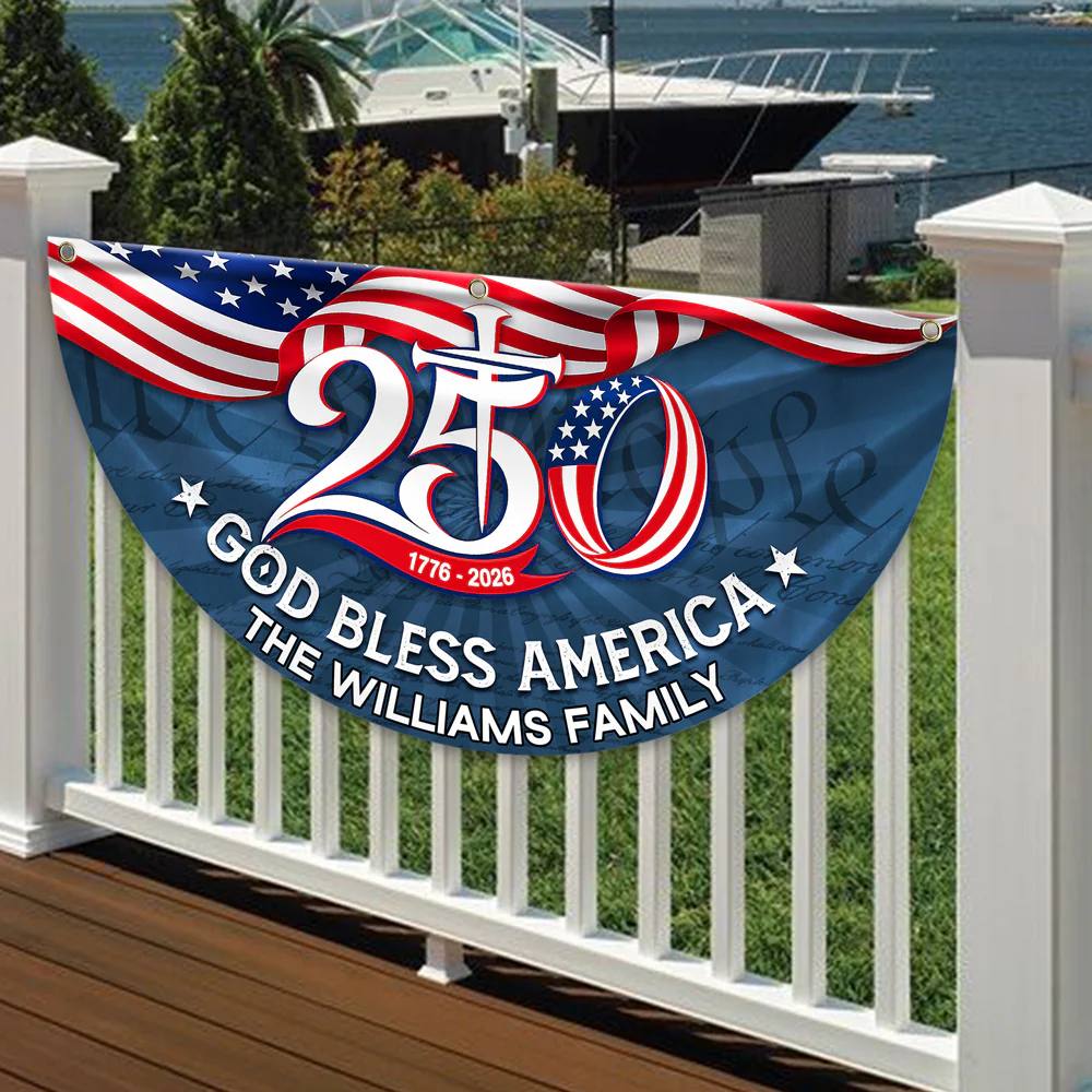 Custom Family Name 250th Anniversary God Bless America 1776-2026 HO82 902784 - Image 2