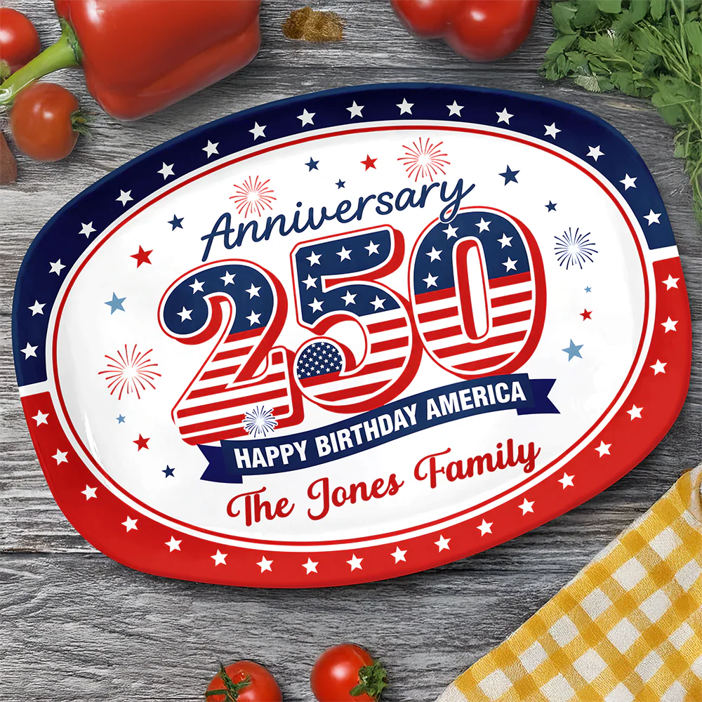 Custom Family Name 250th Happy Birthday America 1776-2026 Anniversary Platter HO82 902694 - Image 4
