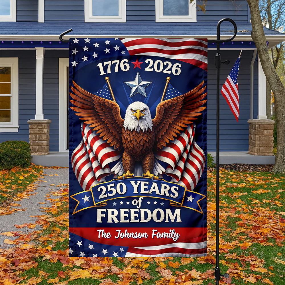 Custom Family Name 250 Years Of Freedom America 1776-2026 Eagle Garden Flag CH07 910648 - Image 4