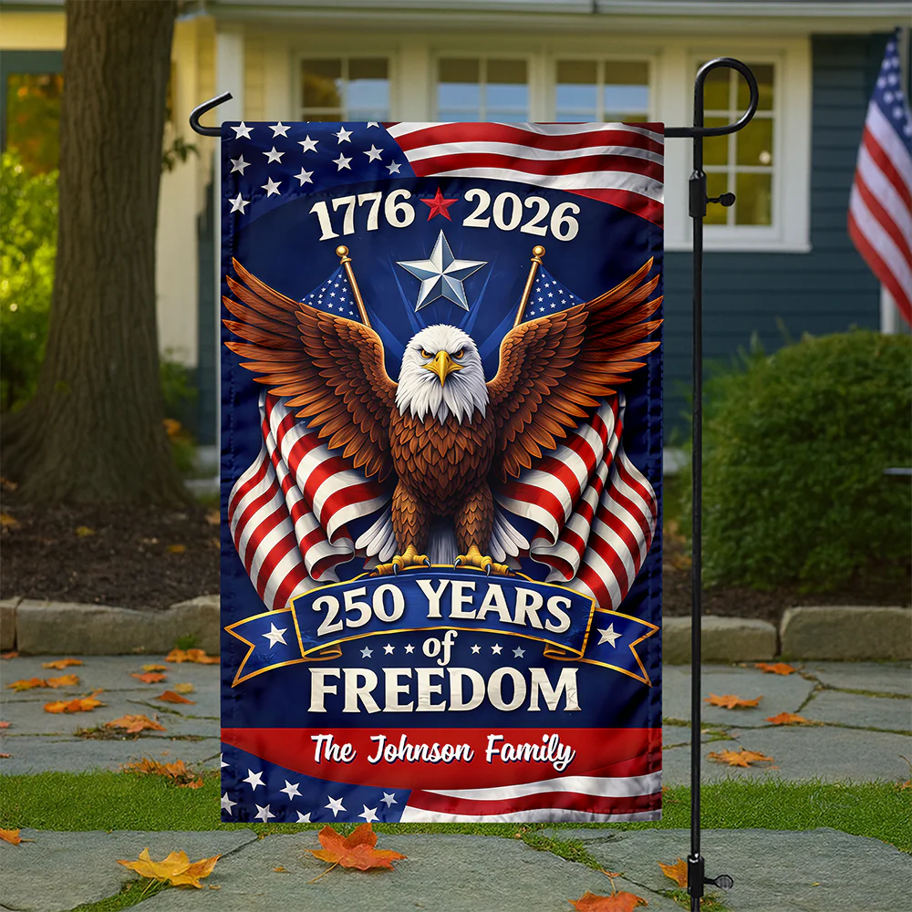 Custom Family Name 250 Years Of Freedom America 1776-2026 Eagle Garden Flag CH07 910648 - Image 5
