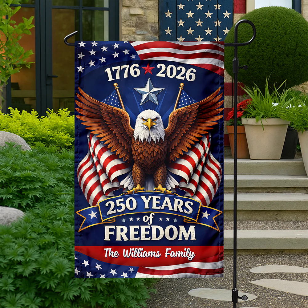 Custom Family Name 250 Years Of Freedom America 1776-2026 Eagle Garden Flag CH07 910648 - Image 7