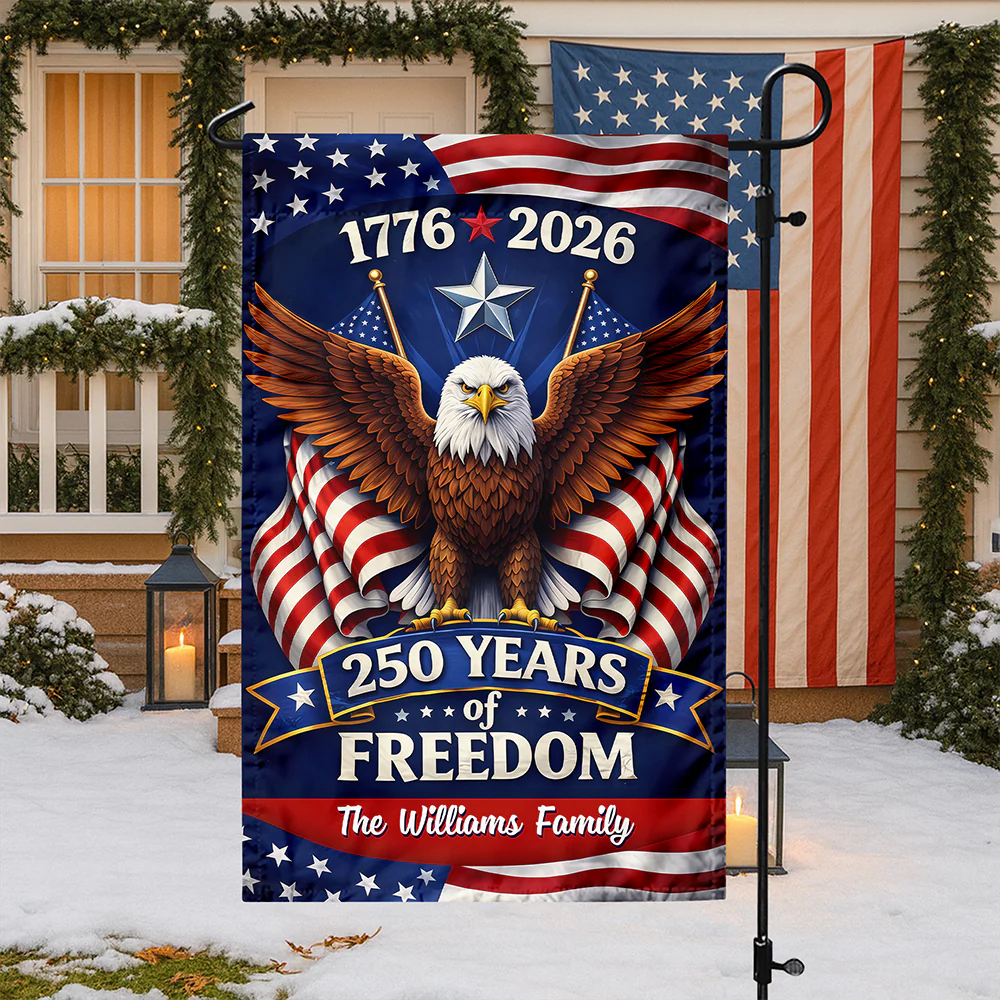 Custom Family Name 250 Years Of Freedom America 1776-2026 Eagle Garden Flag CH07 910648 - Image 8