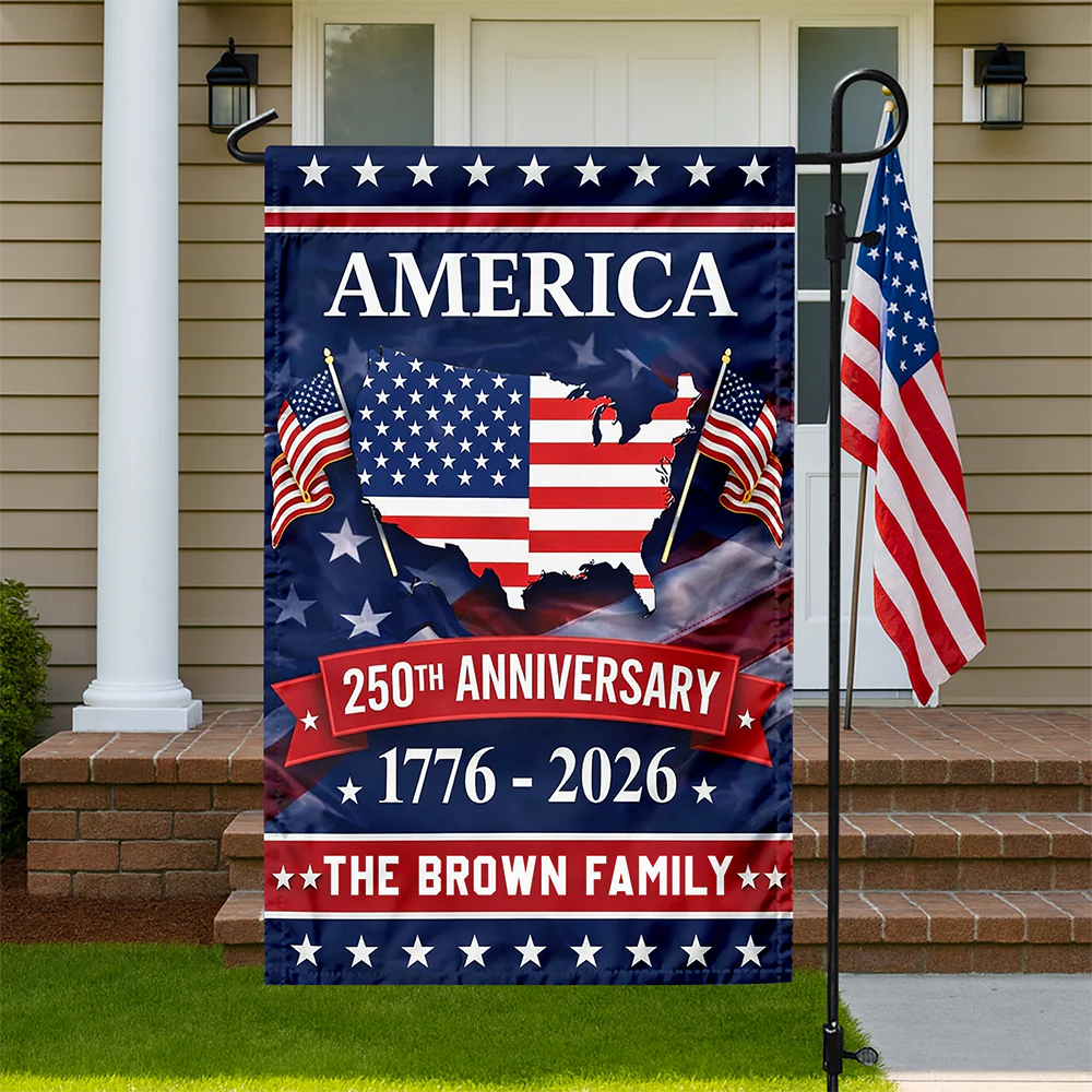 Custom Family Name America 250th Anniversary Garden Flag TH10 898825 - Image 2