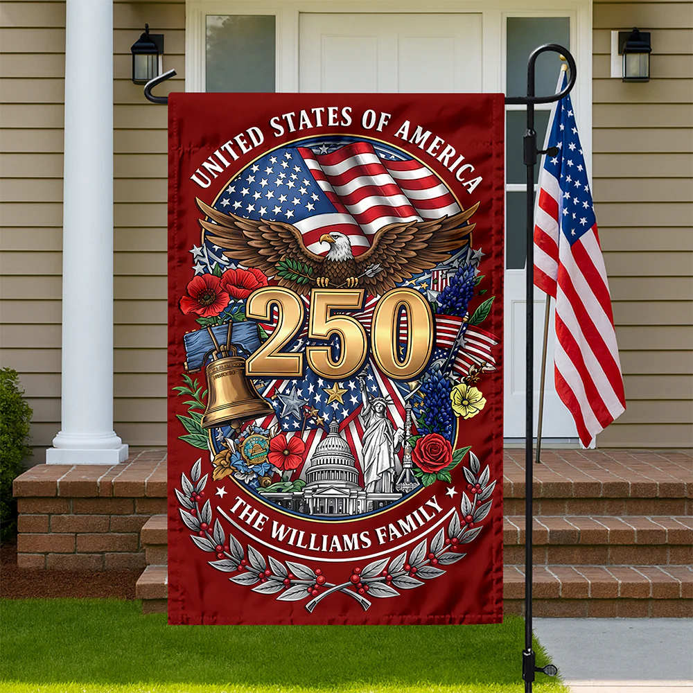 Custom Family Name United States Of America Statue Of Liberty 250th Anniversary Garden Flag LM32 669293 - Image 5
